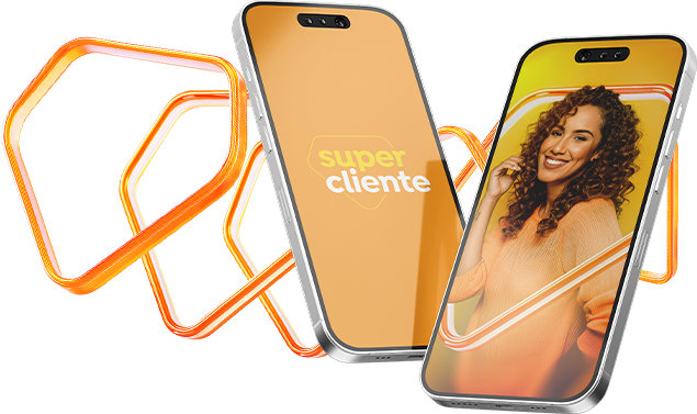 Celulares com o app Super Cliente